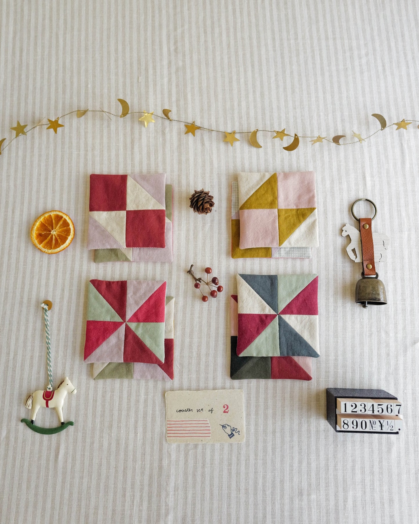 Coaster Set of Two: Traditional Quilt Blocks 01