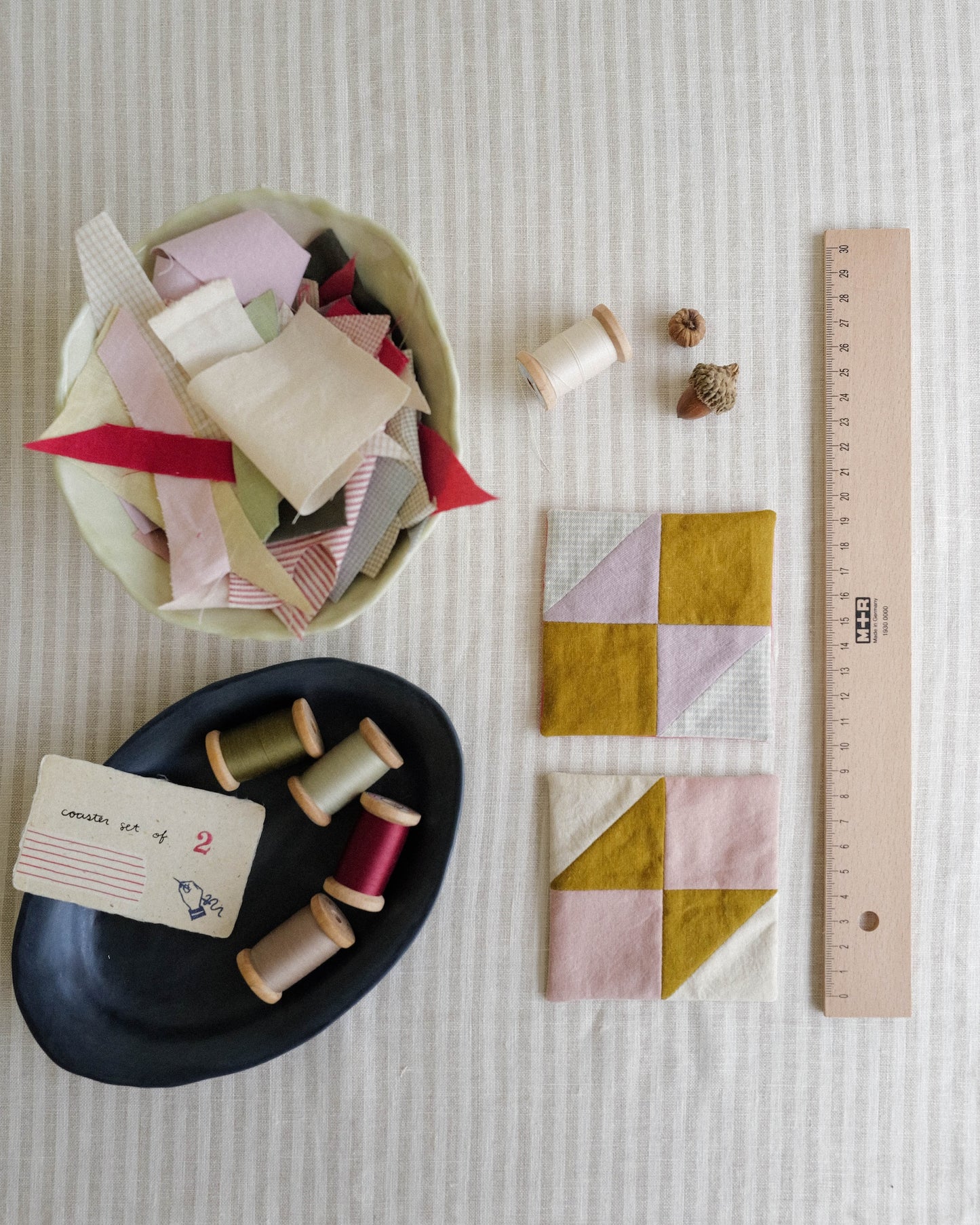 Coaster Set of Two: Traditional Quilt Blocks 01