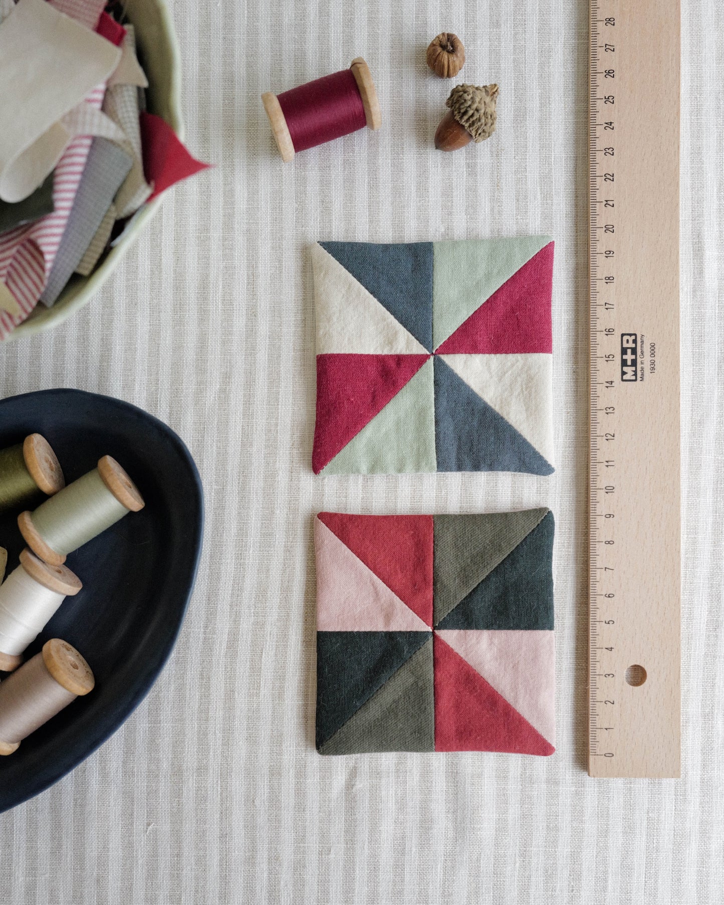 Coaster Set of Two: Traditional Quilt Blocks 04