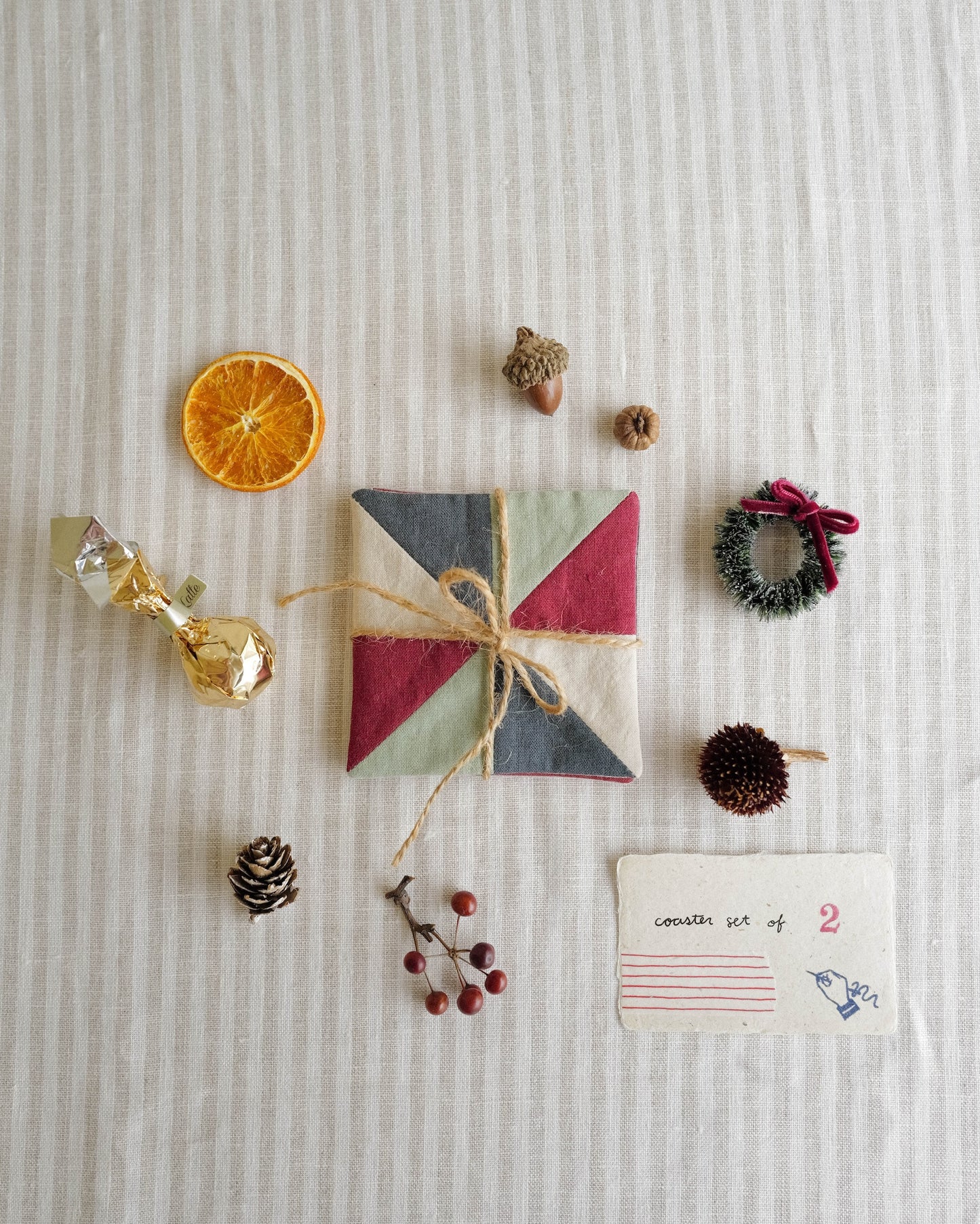 Coaster Set of Two: Traditional Quilt Blocks 04