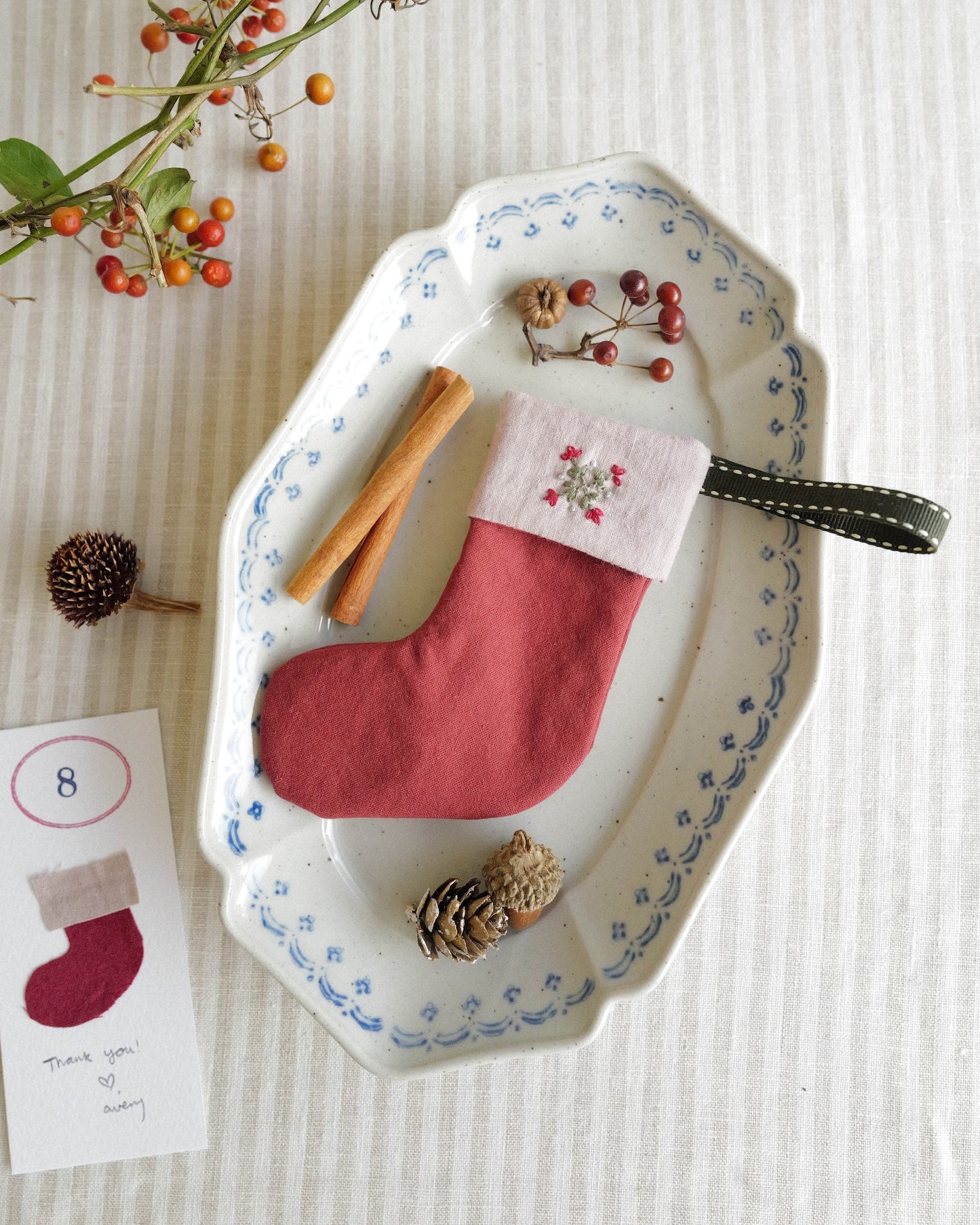 Mini Stocking Ornament 08