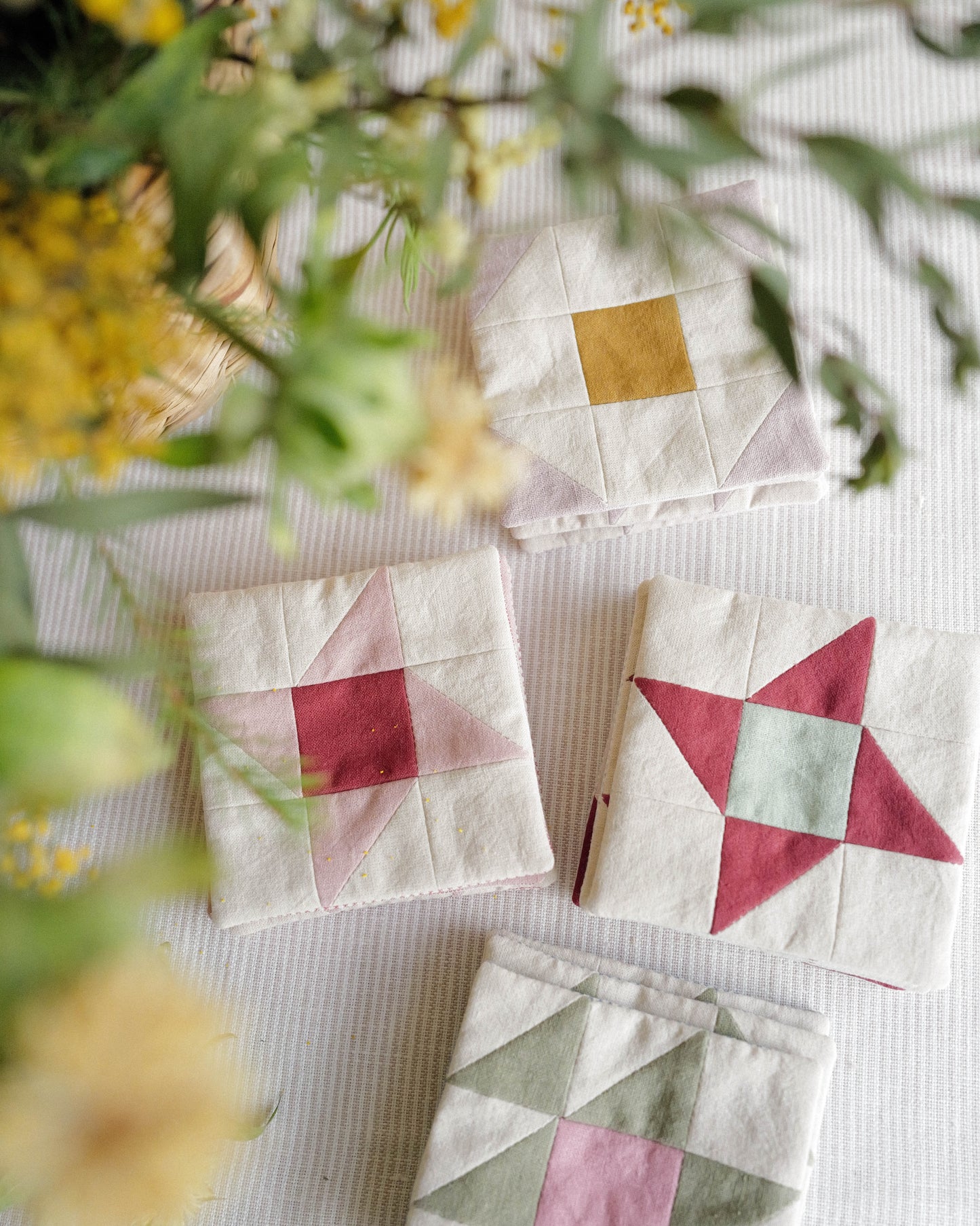 Coaster Set of Four: Traditional Quilt Blocks 04