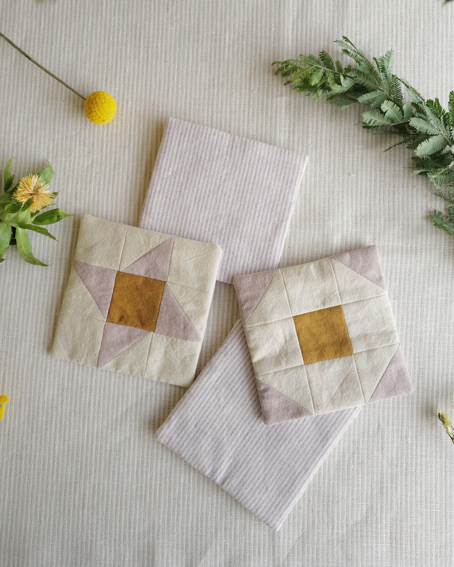 Coaster Set of Four: Traditional Quilt Blocks 01