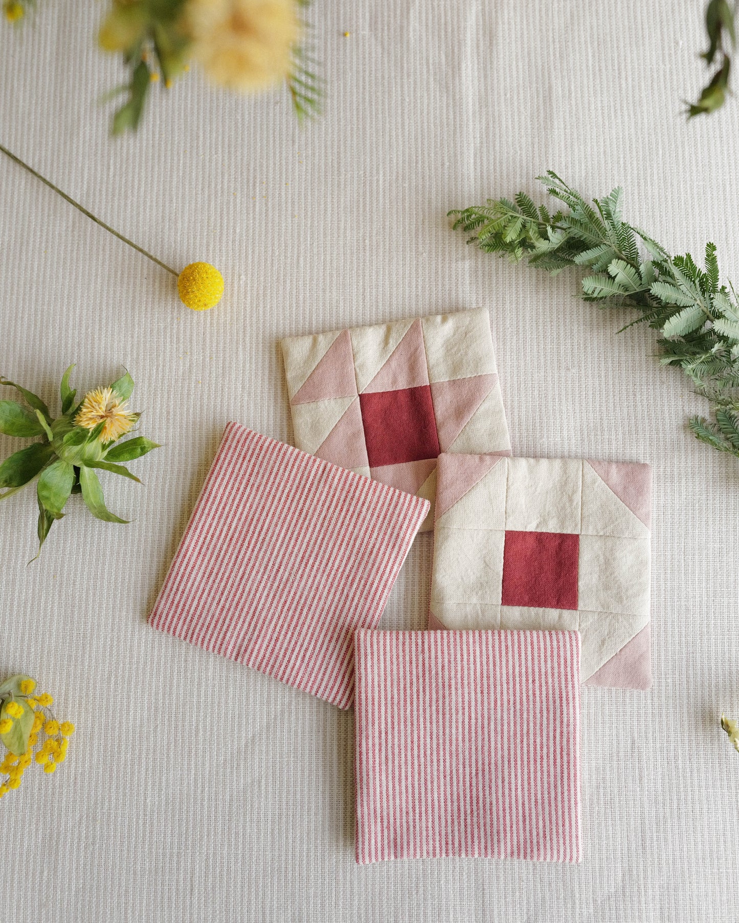 Coaster Set of Four: Traditional Quilt Blocks 04
