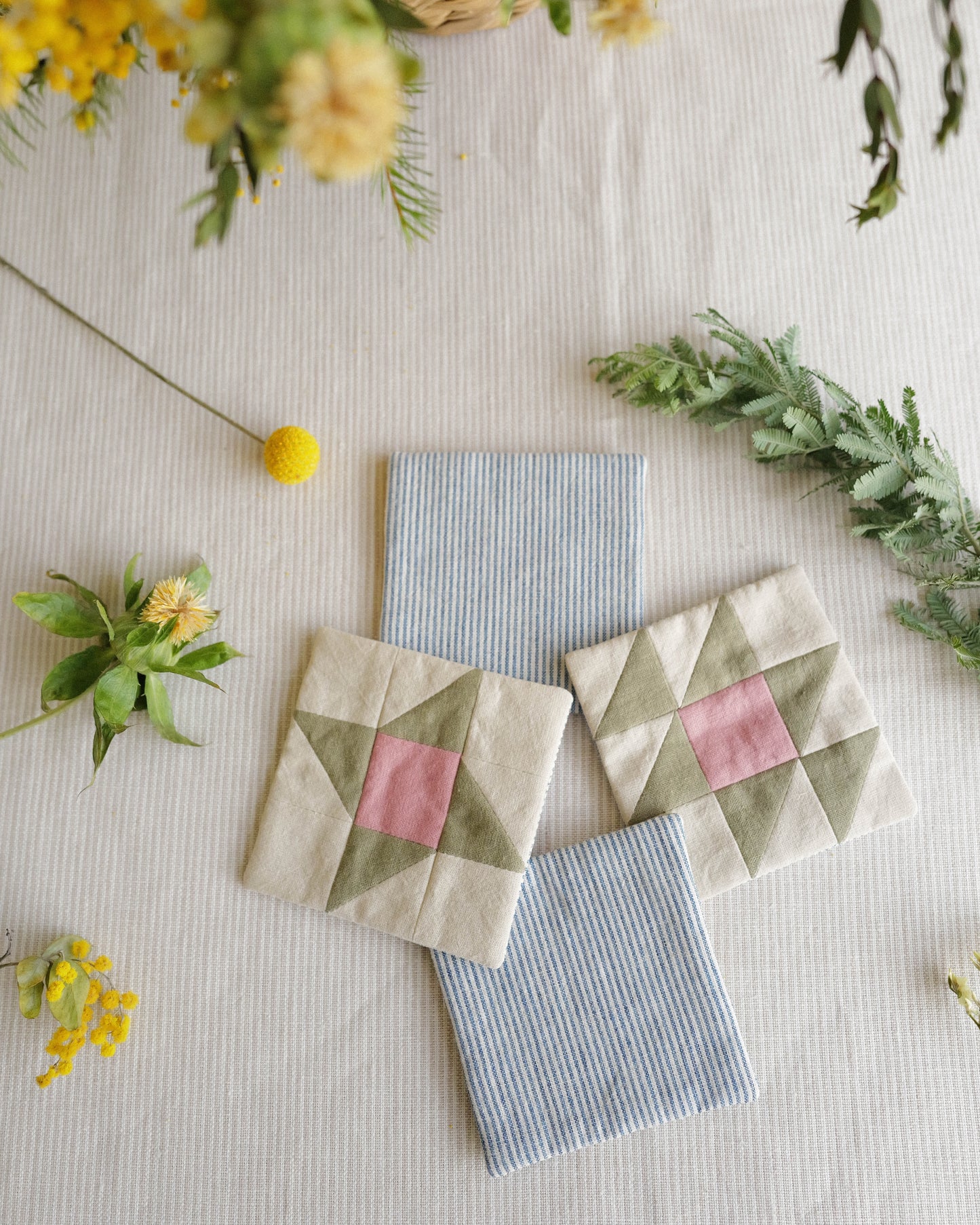 Coaster Set of Four: Traditional Quilt Blocks 02