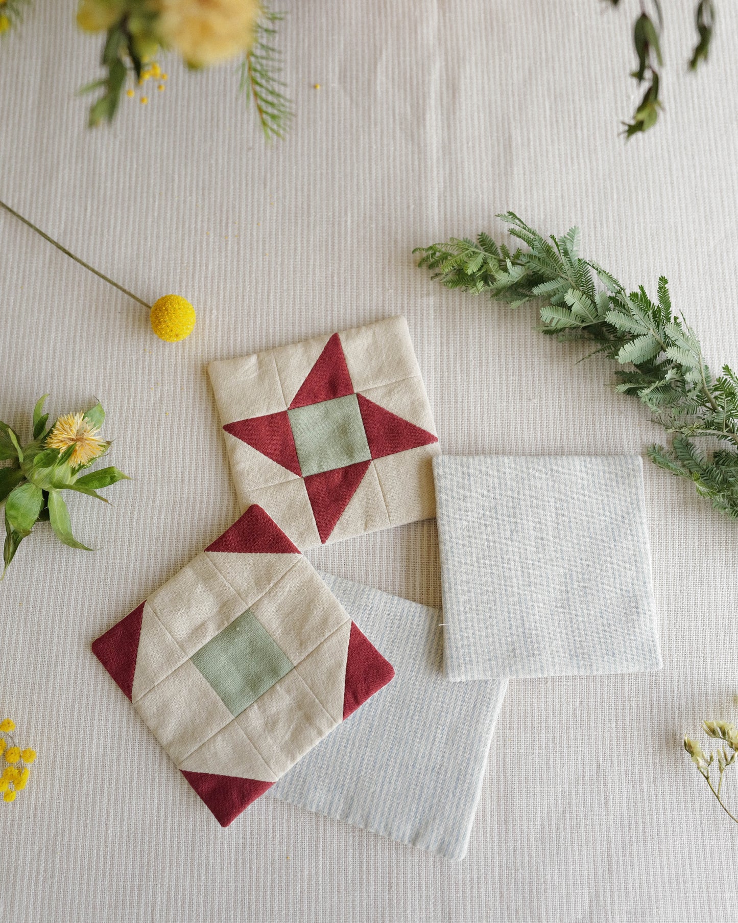 Coaster Set of Four: Traditional Quilt Blocks 03
