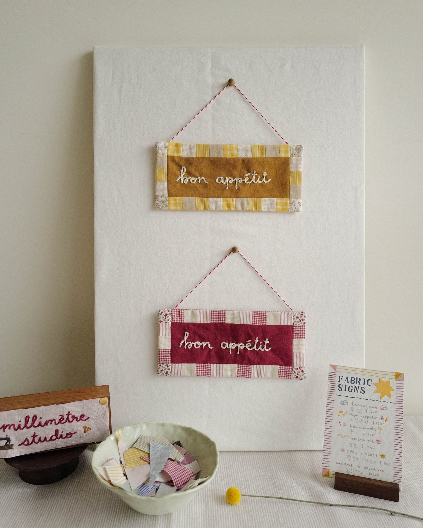 Fabric Sign: bon appétit