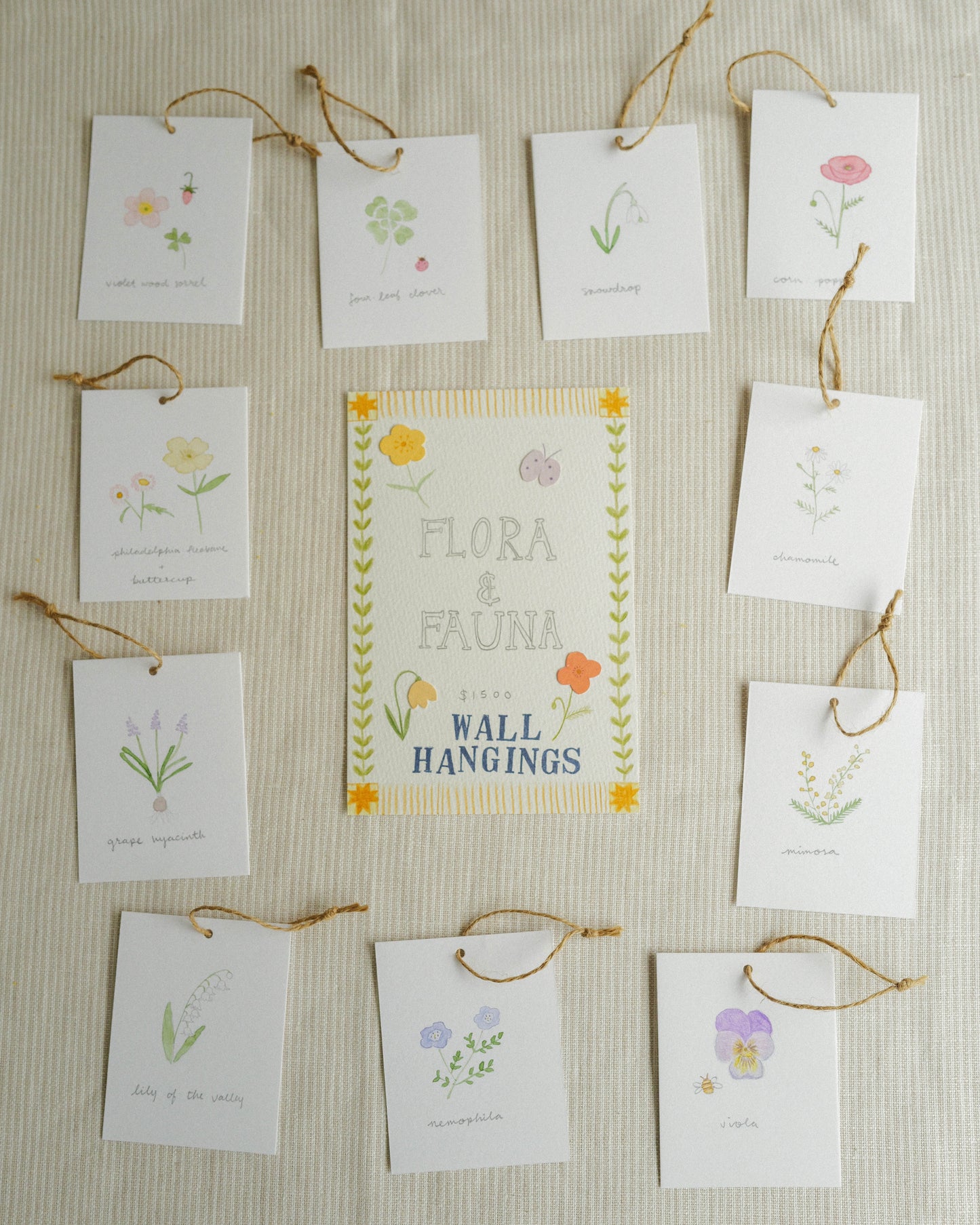 Flora and Fauna Mini Wall Hanging: Snowdrop
