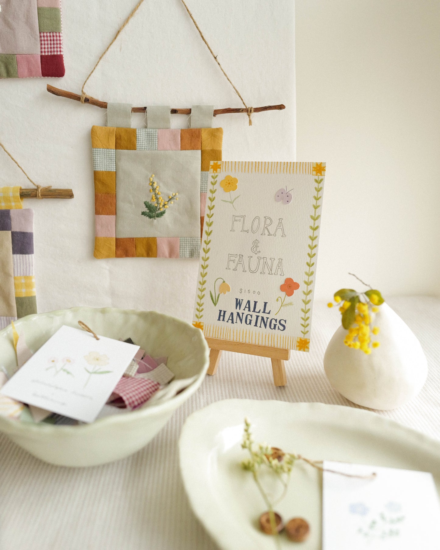 Flora and Fauna Mini Wall Hanging: Mimosa